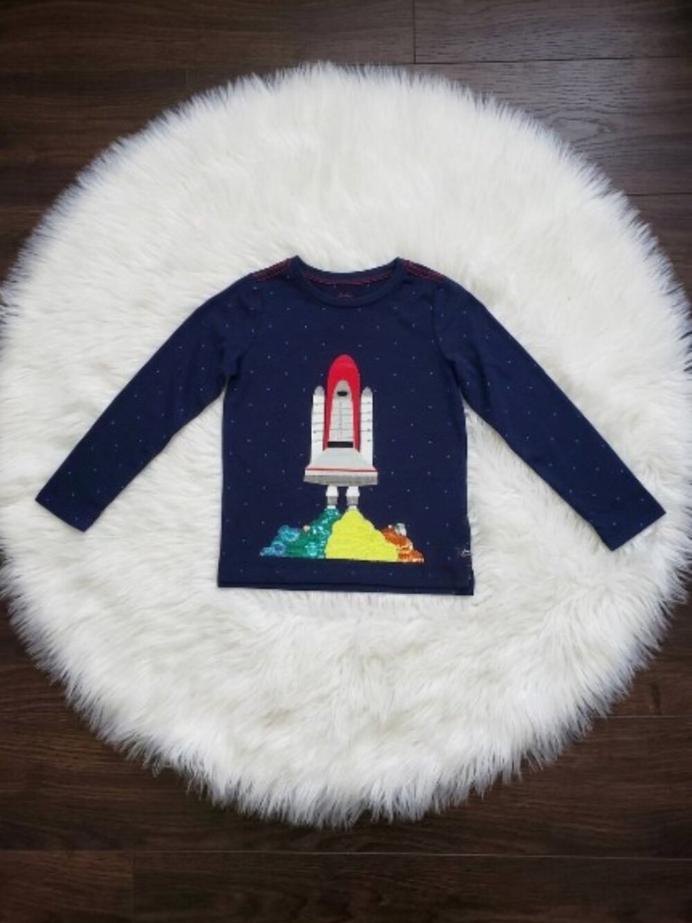 NWT Joules Sequined Rocket Tee Shirt Size 8